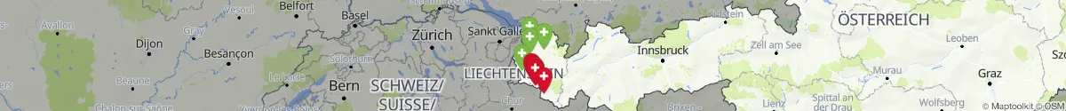 Kartenansicht für Apotheken-Notdienste in der Nähe von Sankt Anton im Montafon (Bludenz, Vorarlberg)